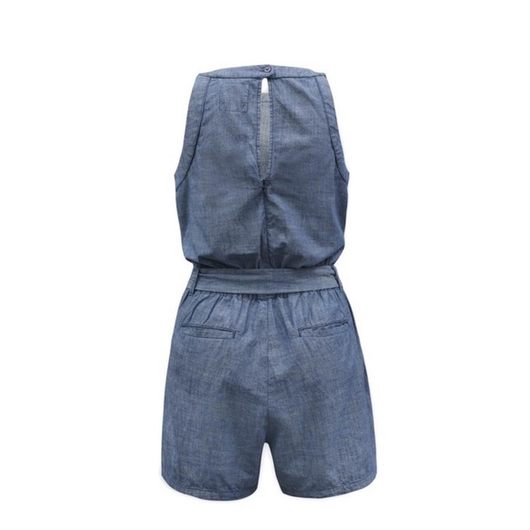 NWOT Hope & Henry Blue Denim chambray Sleeveless Romper size 6 - Picture 2 of 6